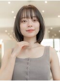 ☆ミディアム髪質改善ストレートレイヤーカット顔周りウルフ前髪