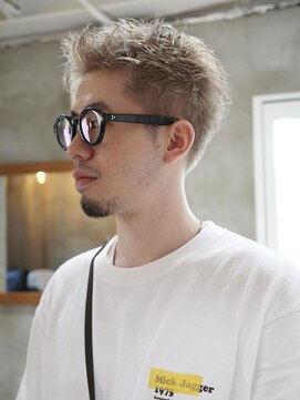 サンアタゴノット(san.atagonot) メンズカット/メンズベリーショート/ホワイトブロンド