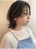 外ハネぱつっとボブ外ハネボブパーマ顔まわりレイヤーボブウルフ