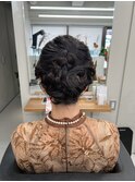 ボブヘアのゆるふわアップ