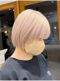 ハイトーンベージュクリーミーベージュブロンドボブダブルカラー