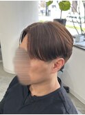 フェザーパーマ/グレーブルーカラー／刈り上げショートパンク