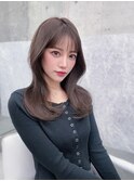 黒髪ボブルフネビージュ小顔ワンレン顔まわり韓国レイヤーカット