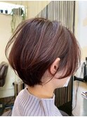レイヤーショート×艶カラー