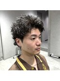 ザクザクスパイキーショートピンパーマアップバングショート