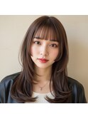 チョコレートブラウン × 顔まわりレイヤー