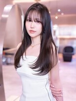 エースハバナ 渋谷(1 HAVANA)&nbsp;ミディアムレイヤーカット×ミルクティーブラウン/前髪カタログ