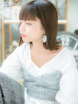 モッズヘア 上尾西口店(mod's hair) 切りっぱなしが大人かわいい★外ハネ前下がりボブa