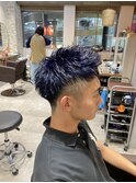 ショートスタイル×ネイビーブルー