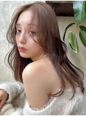 韓国ヘアハッシュカットレイヤーカットベージュブリーチ無し