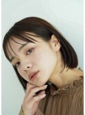 丸みボブ　内巻きボブ　ミニボブ　耳かけボブ　マロンベージュ