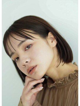 フルショウ 苦楽園店(FURUSHO) 丸みボブ 内巻きボブ ミニマルボブ 耳かけボブ ロンベージュ