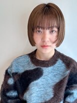 ローネス(LONESS)&nbsp;くすみベージュ　ミルクティーベージュ　ぷつっとボブ　姫カット