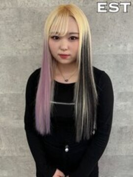 エスト 大阪梅田(EST) レミー100%/53cm☆シールエクステ60枚+ブリーチカラー