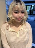 顔周りレイヤー/ブロンドヘア【神戸元町/水原】