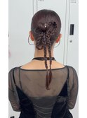 結婚式お呼ばれアレンジ/カチモリ／ヘアセット/タイト