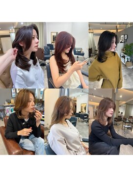 エメ 北花田(Aime) 美髪セミディオリーブベージュレイヤーロング似合わせカット艶髪