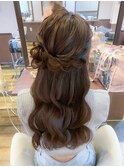 ハーフアップお団子