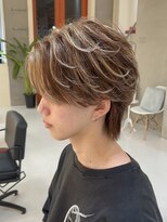 ラ ポルト ドゥ サワ(La Porte de SAWA)&nbsp;フェザーショート×バレイヤージュ風ハイライト