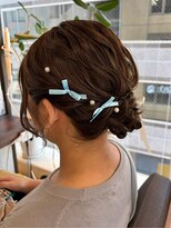 ヘアリゾート粋 ティガ 池袋店(tiga)&nbsp;ヘアセット/ヘアアレンジ/アップスタイル/リボン編み込み
