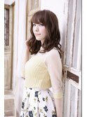 グレージュミディアムカールスタイル 【desire下高井戸】