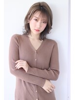 オーロ 武庫之荘店(ORO) シースルーバング・外ハネボブ・ミルクティーグレージュ
