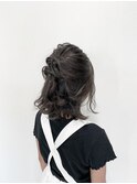 外ハネハーフアップ