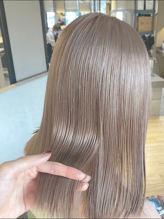 ミルクティページ ミルクティーベージュ♡imp ブリーチ1.2回〜 色落ちまで可愛くは2回