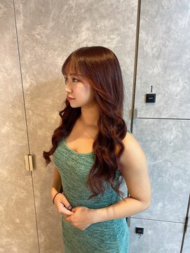 ガルボヘアー 名古屋栄店(garbo hair) #名古屋#栄#プルエクステ#カラー#赤髪#ロング#10代#20代