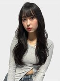 小顔薄めバングシアーカラーレイヤーナチュラルカール前髪美髪