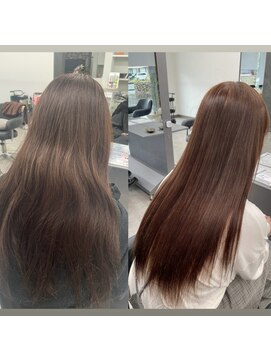 ガルボヘアー 桟橋店(garbo hair) ブラウンベージュ高知美容院つや髪プルシールエクステ