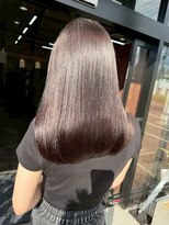 オズ 安積店(OZ) ミニウルフチェリーブラウンホワイトグレージュフェザーパーマ