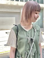 ケンジ 横浜(KENJE) ピンクベージュ/ダブルカラー/レイヤーカット/ミルクティー