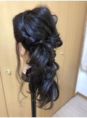 編み込みサイドアップ