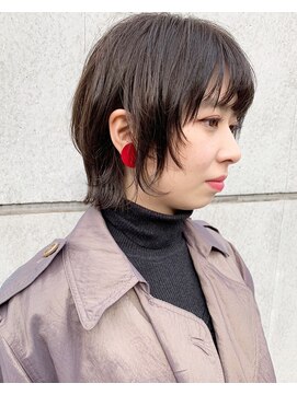 ノラキチジョウジ(NORA KICHIJOJI) 大人かわいいショートウルフ＃前髪＃グレージュ