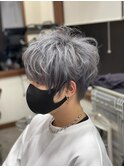 シルバー ×  ツーブロック