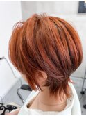 【似合わせカットウルフレイヤー×テラコッタオレンジ♪】