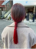 ローポニー／編みおろし／ヘアアレンジ