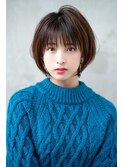 大人かわいい前髪セシルカットココアブラウンフリンジウェーブ