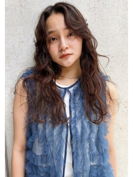 レジュアル(RESSUAL) アンブレラカラーこなれミディイメチェンウェーブパーマ前髪