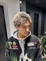 ブラック サッポロ(BLUCK SAPXOXO)&nbsp;ハイトーンスパイキーショート束感アップバングメンズショート