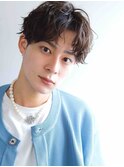 ニュアンスパーマ センターパート ツーブロック