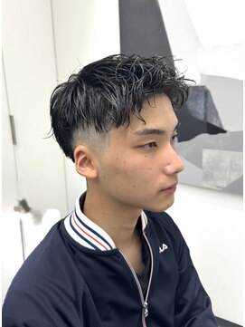 ガリカ 大名(Gallica) アップバングツーブロックメンズパーマ/ピンパーマ