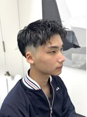 アップバングツーブロックメンズパーマ/ピンパーマ