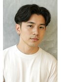 ブルーブラック 韓国センターパート メンズヘア SM33