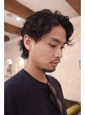 メンズパーマ ミディアムパーマ シャドーパーマ メンズヘア 銀座
