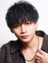 リップス 表参道店(LIPPS)&nbsp;【シャープパーマ×ブルーブラック】刈り上げ マッシュ