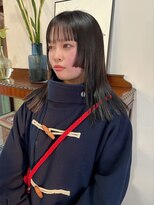 ヘアーアイストゥーレ(HAIR ICI TRE)&nbsp;ロング姫カットストレートパーマ縮毛矯正ダークグレー