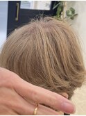 脱白髪染め　白髪ぼかし　ショート　