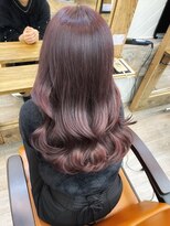 ナンバー ノード 渋谷(N° node) レイヤーロングピンクグレーベージュアッシュ前髪パーマ渋谷